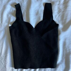 A&F Ribbed Sweetheart Cropped Sweater Top